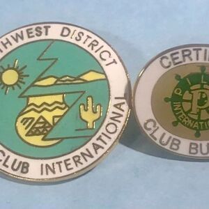 2 Pilot International Pins-SouthWest District & Certified Service Club Builder